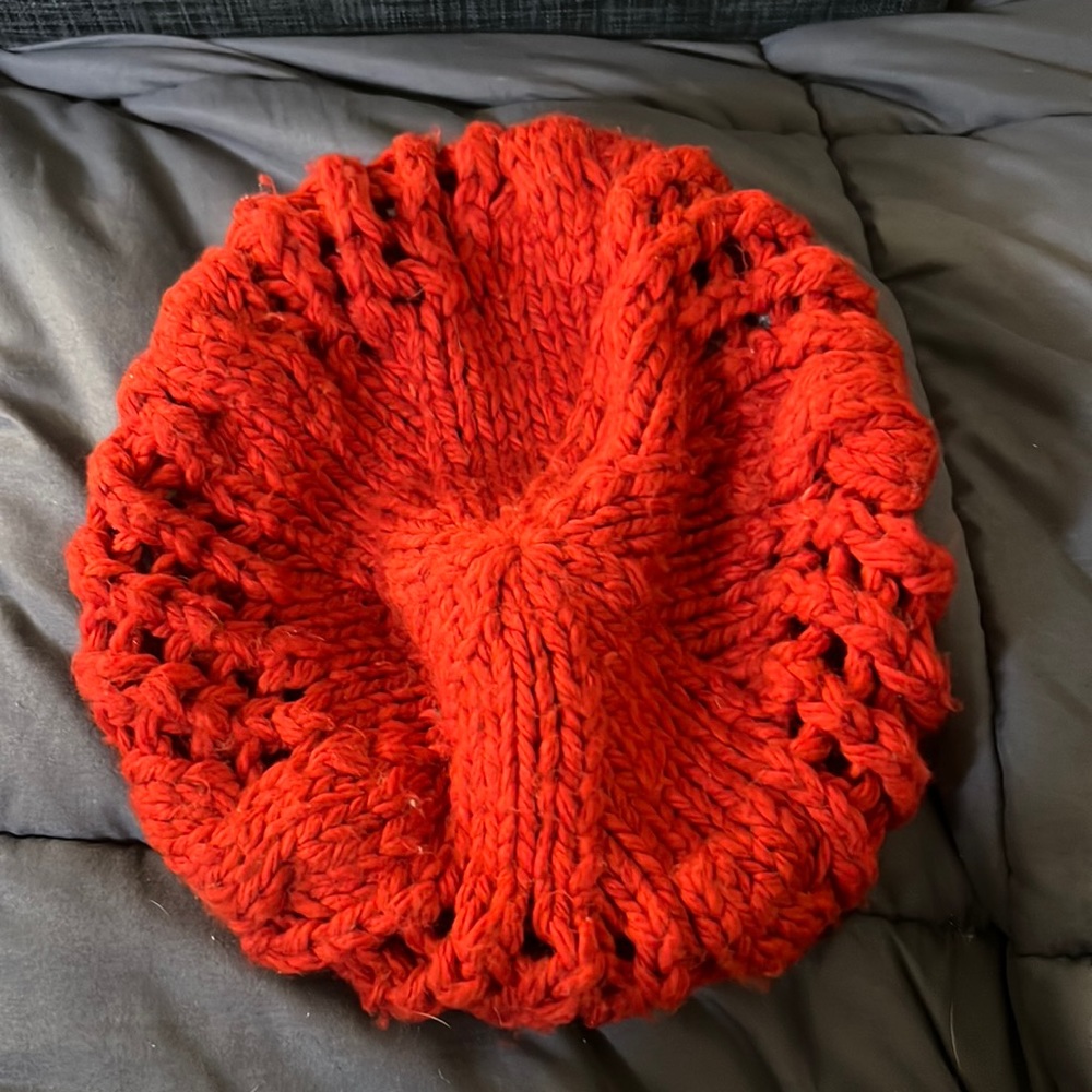 Red knit hat